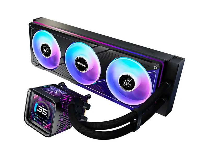 Cooler CPU ASRock PHANTOM GAMING 360 LCD Refrigeracion 360mm Liquida Black - Imagen 2