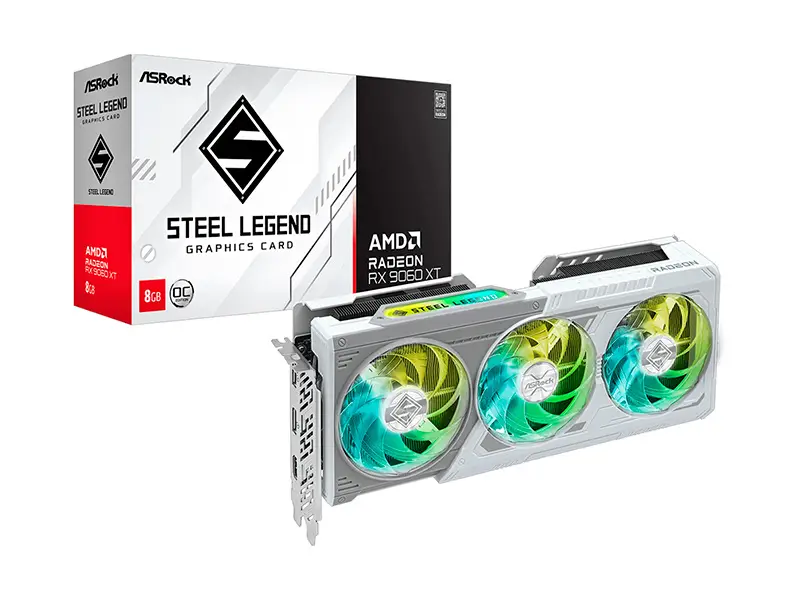 Tarjeta Grafica ASRock RADEON RX 9060 XT 8GB Steel Legend OC GDDR6 PCI-E 5.0