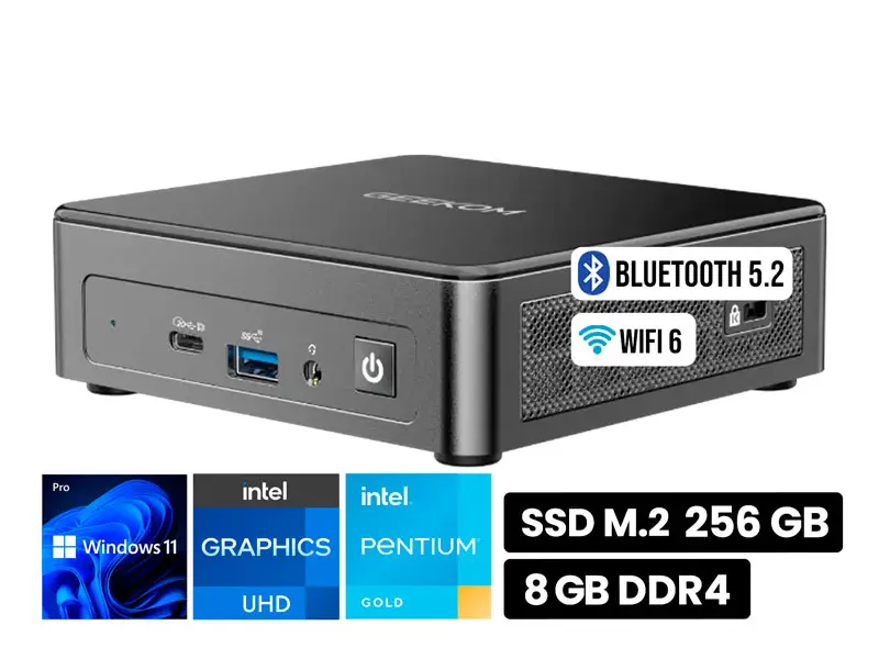 PC mini GEEKOM Air 12 Intel Pentium Gold 7505 8GB SSD256GB W11Pro