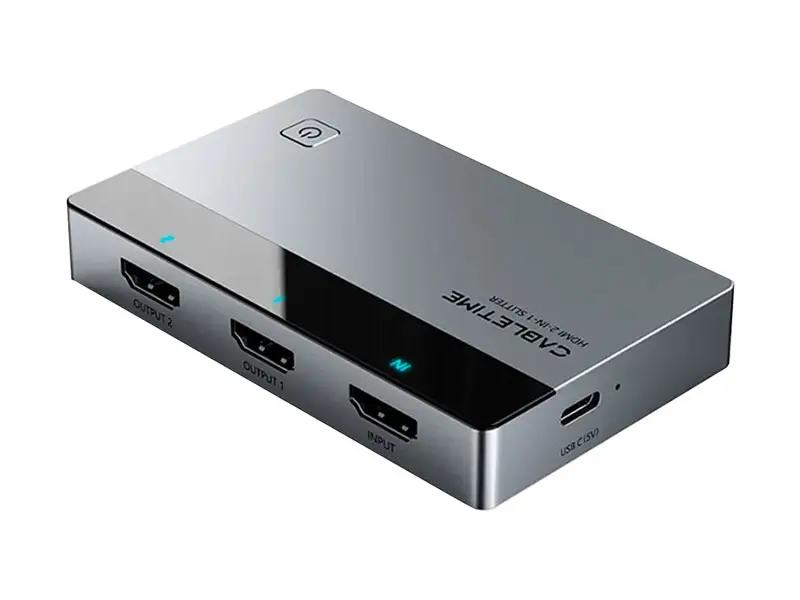 Spliter de video CABLETIME 2 puertos HDMI CP36G 4K 60Hz