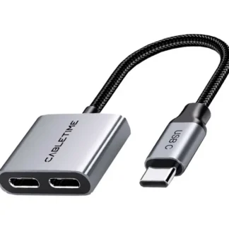 Adaptador USB-C a USB-C Audio 3.5mm CABLETIME CPA2G PD60W