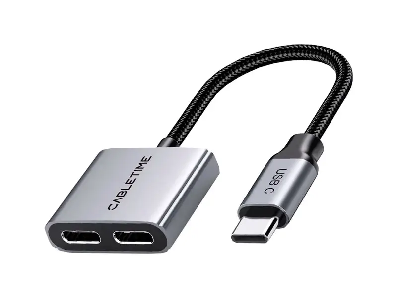 Adaptador USB-C a USB-C Audio 3.5mm CABLETIME CPA2G PD60W
