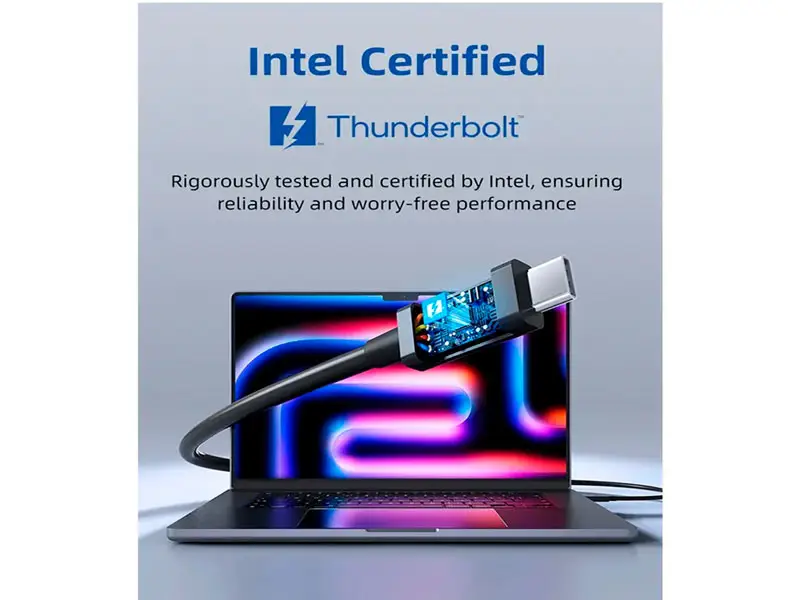 Cable USB-C Thunderbolt 5 0.8mt CABLETIME CT50G 8K 240W - Imagen 2