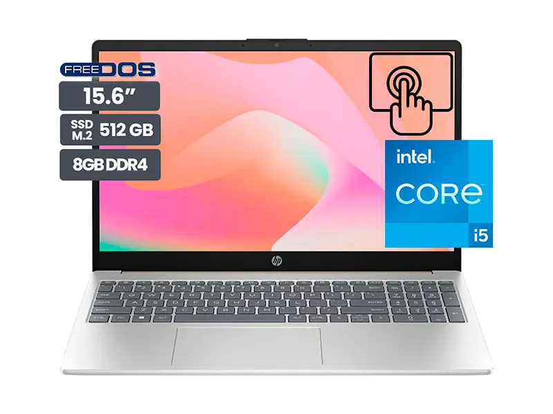 Laptop HP 15-FD0152LA 15.6″ Tactil Intel Core i5-1334U 8GB SSD512GB No incluye Windows