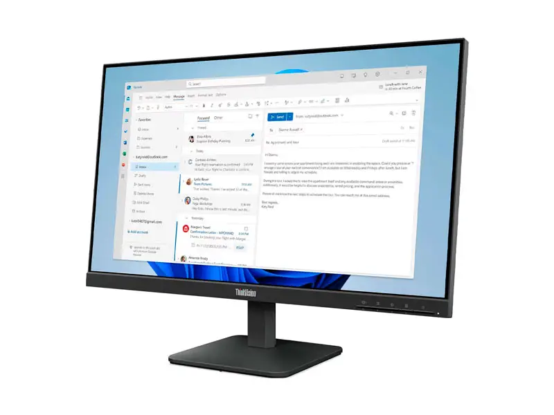 Monitor 23.8″ LENOVO ThinkVision S24e-4e Plano HDMI/VGA/6ms/100Hz - Imagen 2