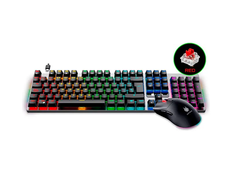 Teclado Mecanico + Mouse Antryx GC-4500 Trix Red Switch (AGC-4500TXKRE-SP)