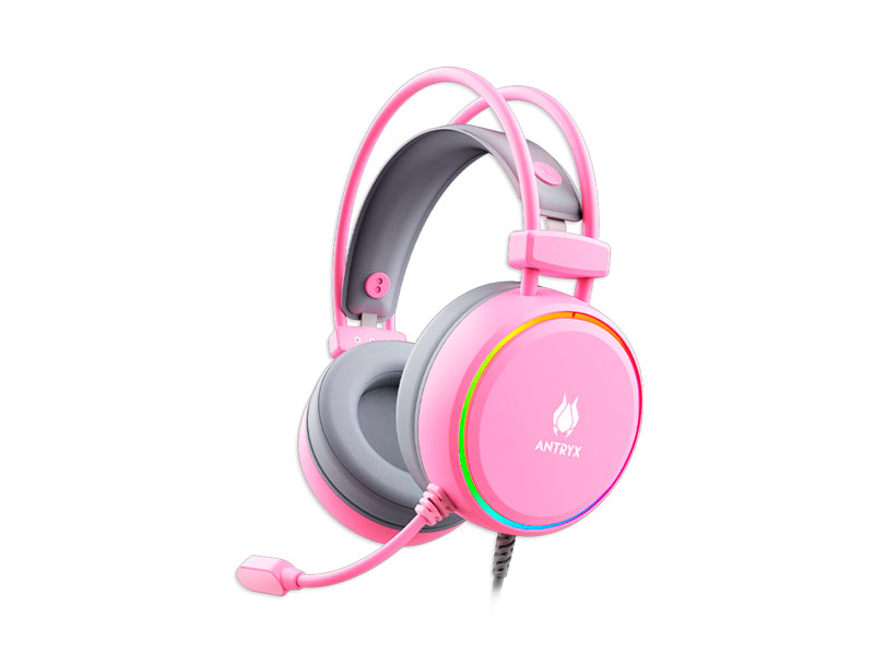 Auricular Gaming Antryx GH-750 7.1 Virtual RGB USB Pink