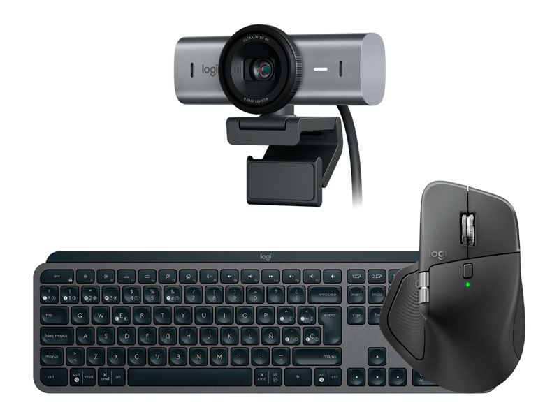Combo Logitech MX Teclado Keys S Iluminated + Mouse MASTER 4 + Camara Brio Pro 700 Wireless Black/Graphite