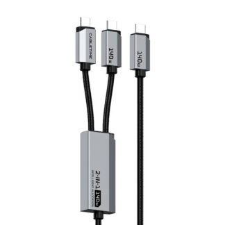 Cable USB-C a USB-C 2 en 1 CABLETIME CU14J PD140W 1.5m