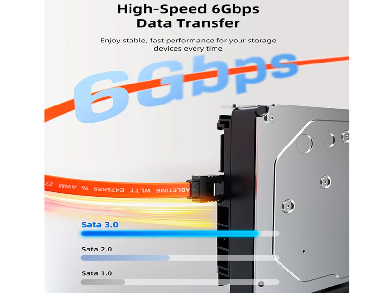 Cable SATA 3.0 CABLETIME CAS1E para SSD/HDD - Imagen 3