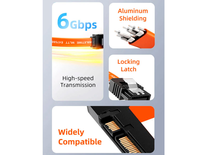 Cable SATA 3.0 CABLETIME CAS1E para SSD/HDD - Imagen 2
