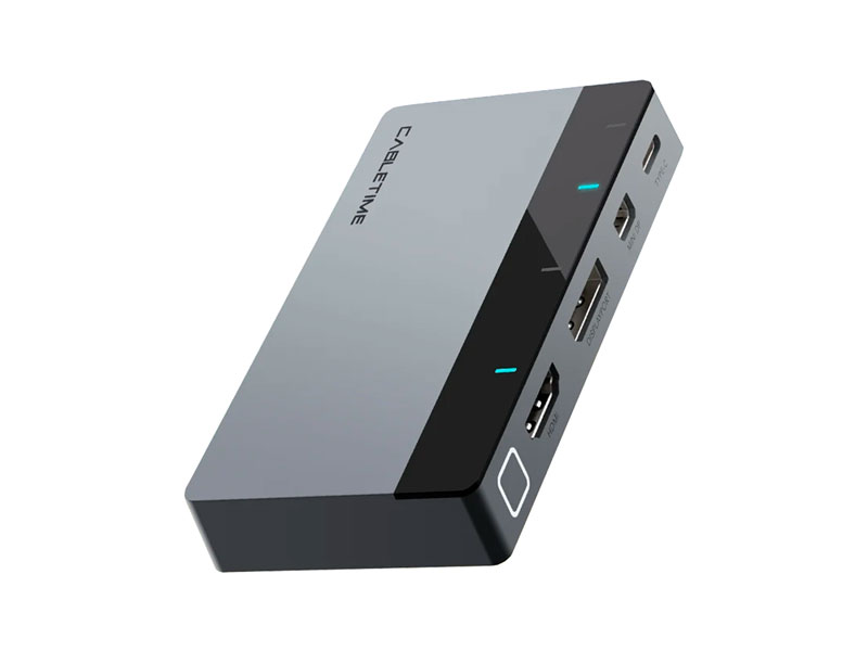 Conmutador HDMI 4 en 1 CABLETIME CB00G USB-C/HDMI/DP/Mini DP