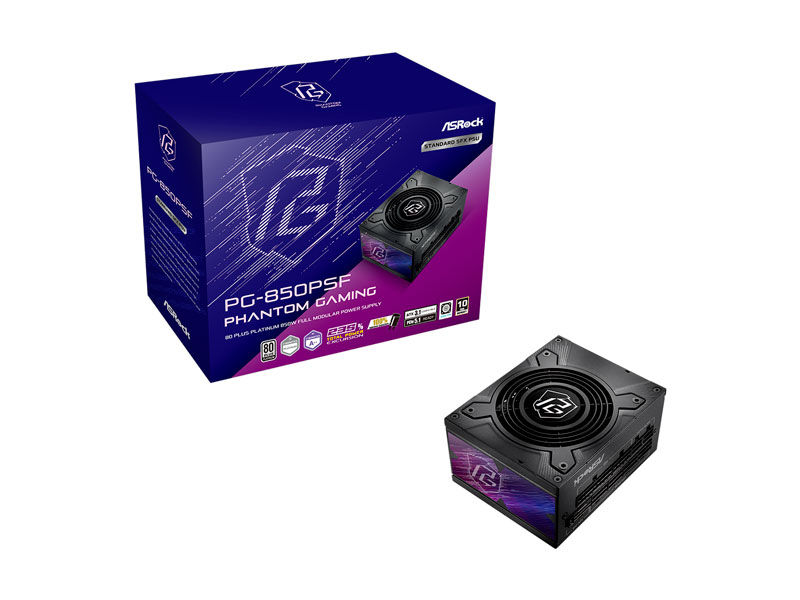 Fuente ASRock PG-850PSF Phantom Gaming 850W Power supply 80 Plus Platinum Black