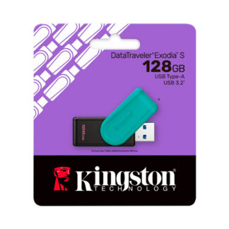 Memoria USB 3.2 128GB Kingston DataTraveler Exodia S (DTXS/128GB) Negro/turquesa