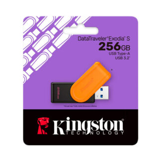 Memoria USB 3.2 256GB Kingston DataTraveler Exodia S (DTXS/256GB) Negro/naranja