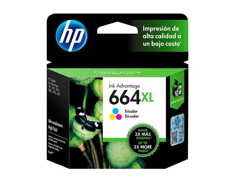 Cartucho de Tinta HP 664XL Tricolor Original (F6V30AL) 1115/2135/4675 330pag