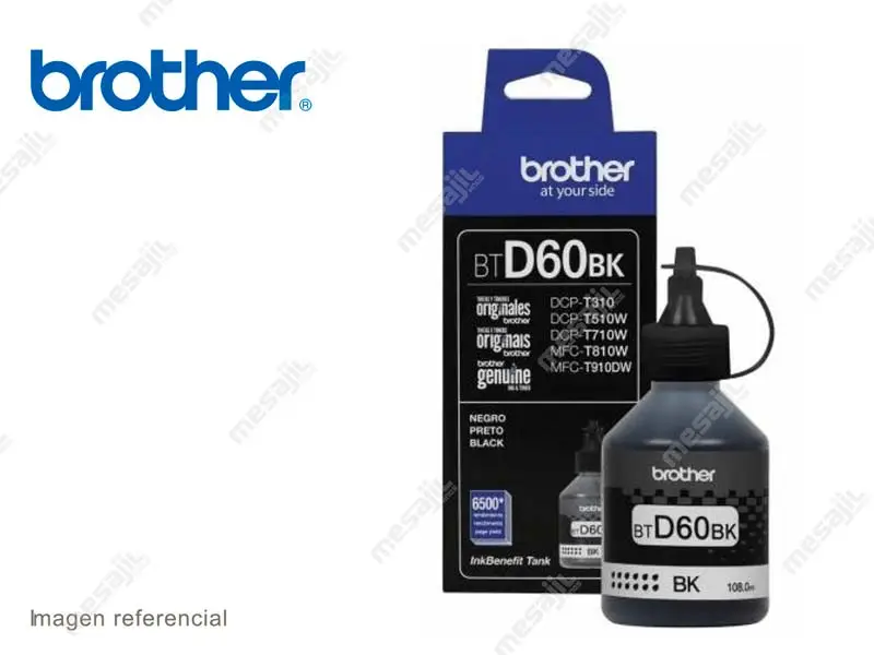 Tinta BROTHER BTD60BK Black T420W T520W T720DW T820DW T920DW 4500DW