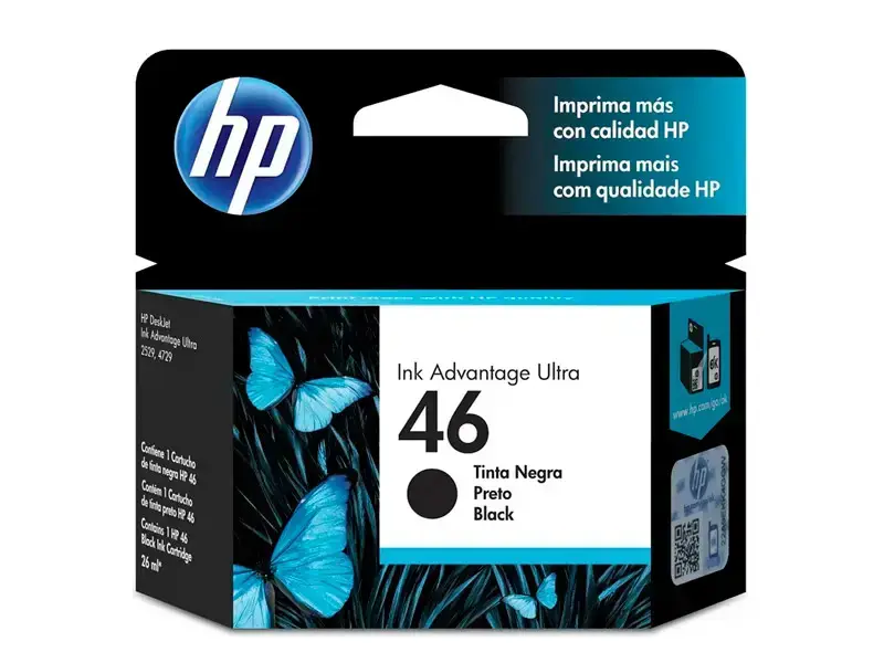 Cartucho de Tinta HP 46 Negro Original (CZ637AL) Ultra 2529,4729,5738,5739