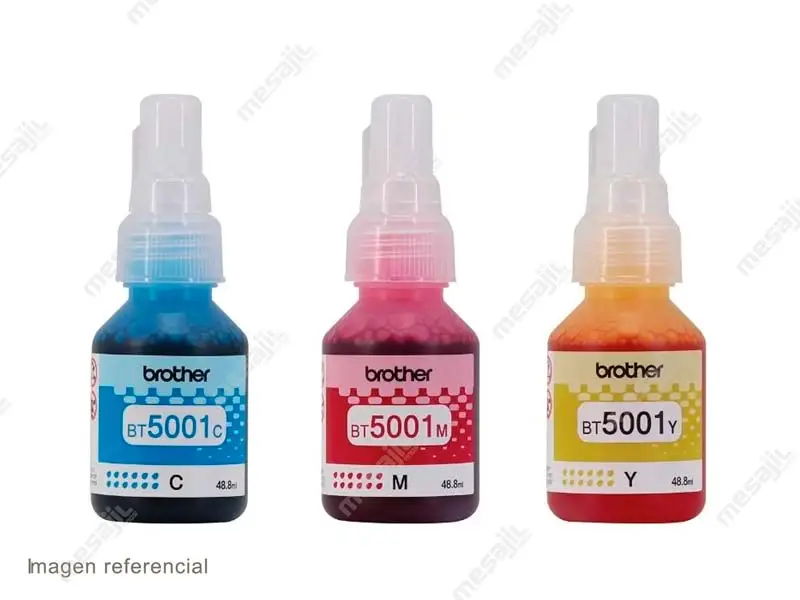 Tinta BROTHER KIT BT5001 3PK-TANK Cyan Magenta Yellow T520W T720DW T820DW MFC-T920DW - Imagen 2