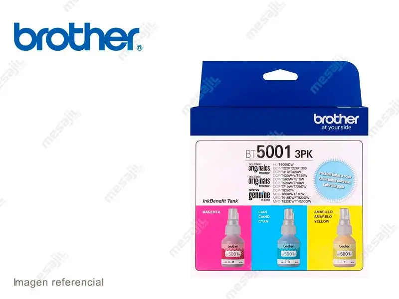 Tinta BROTHER KIT BT5001 3PK-TANK Cyan Magenta Yellow T520W T720DW T820DW MFC-T920DW