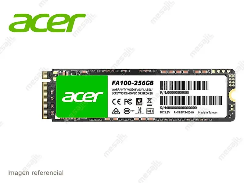 Unidad SSD Interno M.2 Acer FA100 256GB PCIe Gen3 NVMe