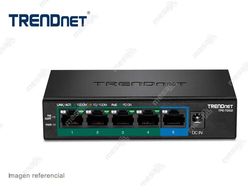 Switch TRENDnet TPE-TG52 5 Puertos Gigabit PoE