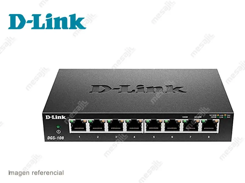 Switch D-Link DGS-108 8 Puertos Gigabit 10/100/1000 Mbps