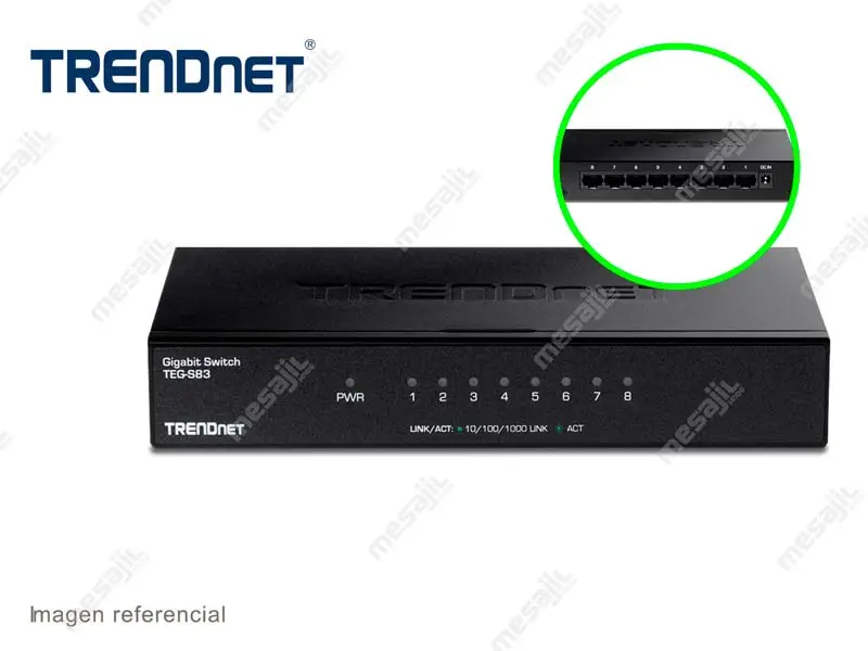 Switch TRENDnet 8 puertos TEG-S83 Gigabit GREENnet Carcasa de Metal