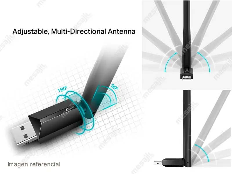 Adaptador USB Wi-Fi 5 TP-Link Archer T2U Plus AC600 Antena - Imagen 3