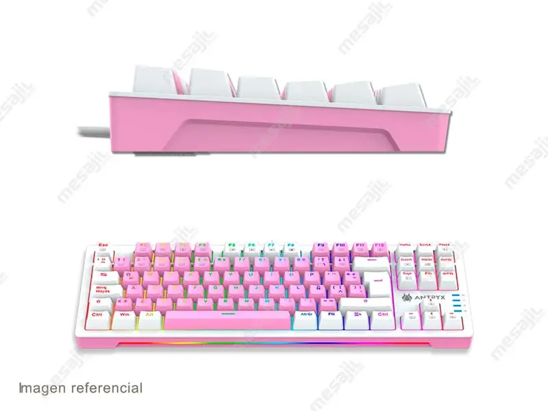 Teclados Gaming Antryx Mecanico TKL Chrome Storm MK840 Pink, Switch Red (AMK-CS840PRE-SP) - Imagen 3