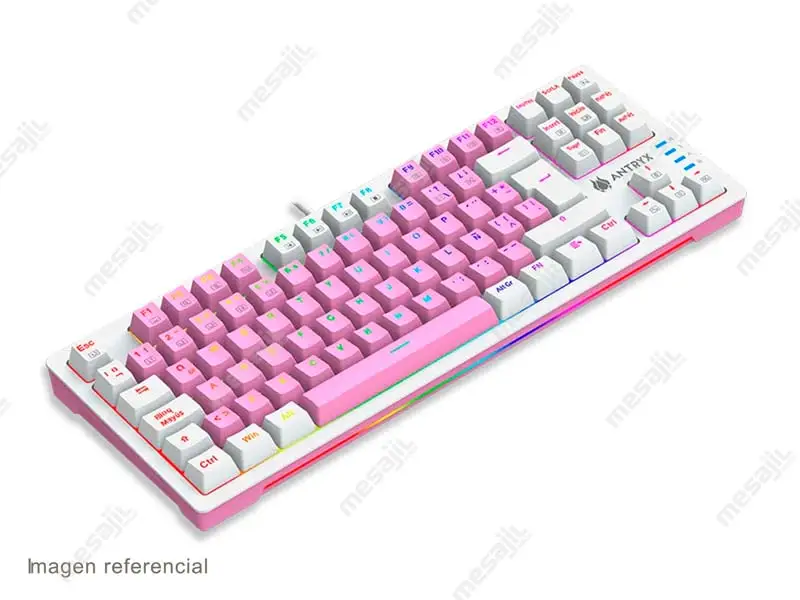 Teclados Gaming Antryx Mecanico TKL Chrome Storm MK840 Pink, Switch Red (AMK-CS840PRE-SP) - Imagen 2
