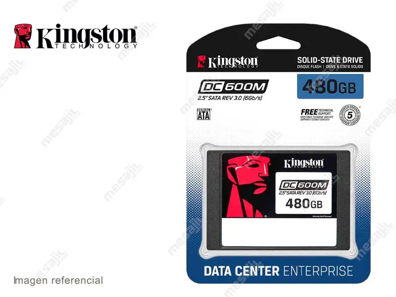 Unidad SSD Interno de 480GB Kingston DC600M 2.5″ 6Gb/s, NAND 3D