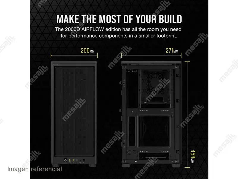 Case Corsair Mini ITX Airflow 2000D Black (CC-9011244-WW) - Imagen 2
