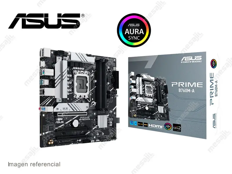 Placa ASUS Prime B760M-A Intel LGA1700 DDR5/HDMI/DP Aura Sync/Dual M.2