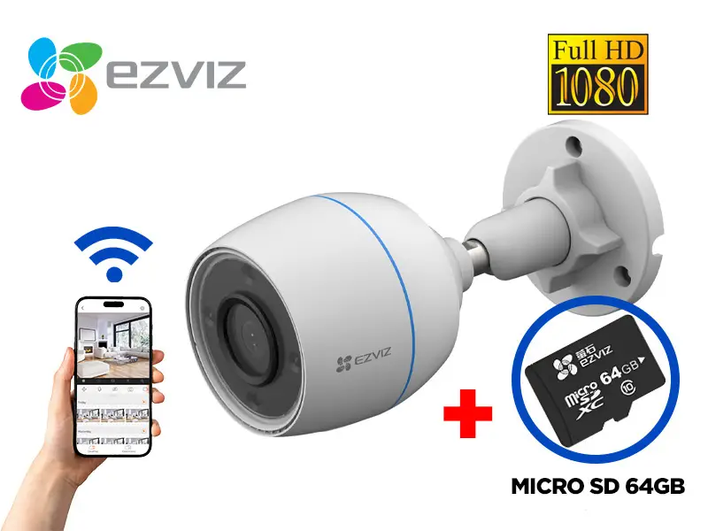 CAMARA EXTERIOR H3C 2MP + MICRO SD 64 GB
