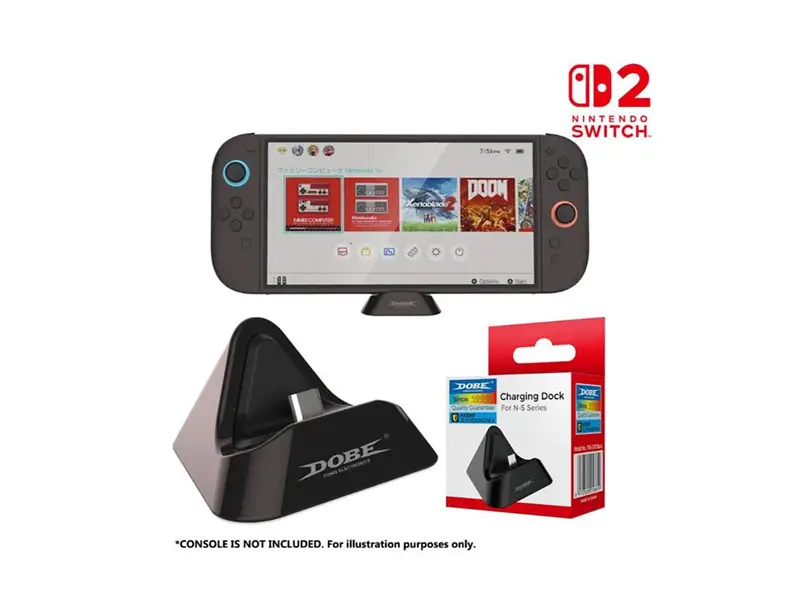 Base Cargador Dobe Para Nintendo Switch 2 Negro - Imagen 3