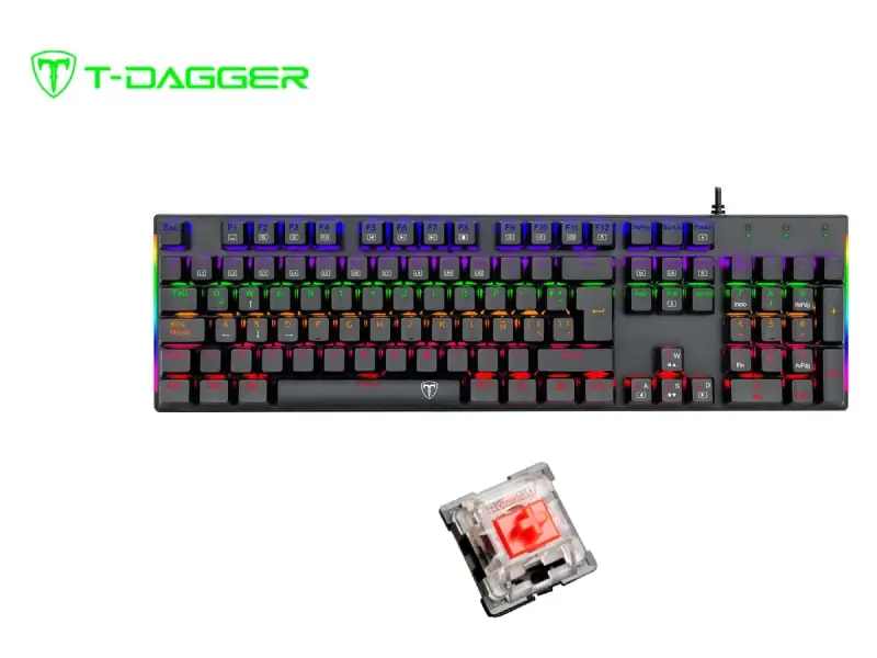 Teclado Gaming T-Dagger NAXOS T-TGK310 Red Switch