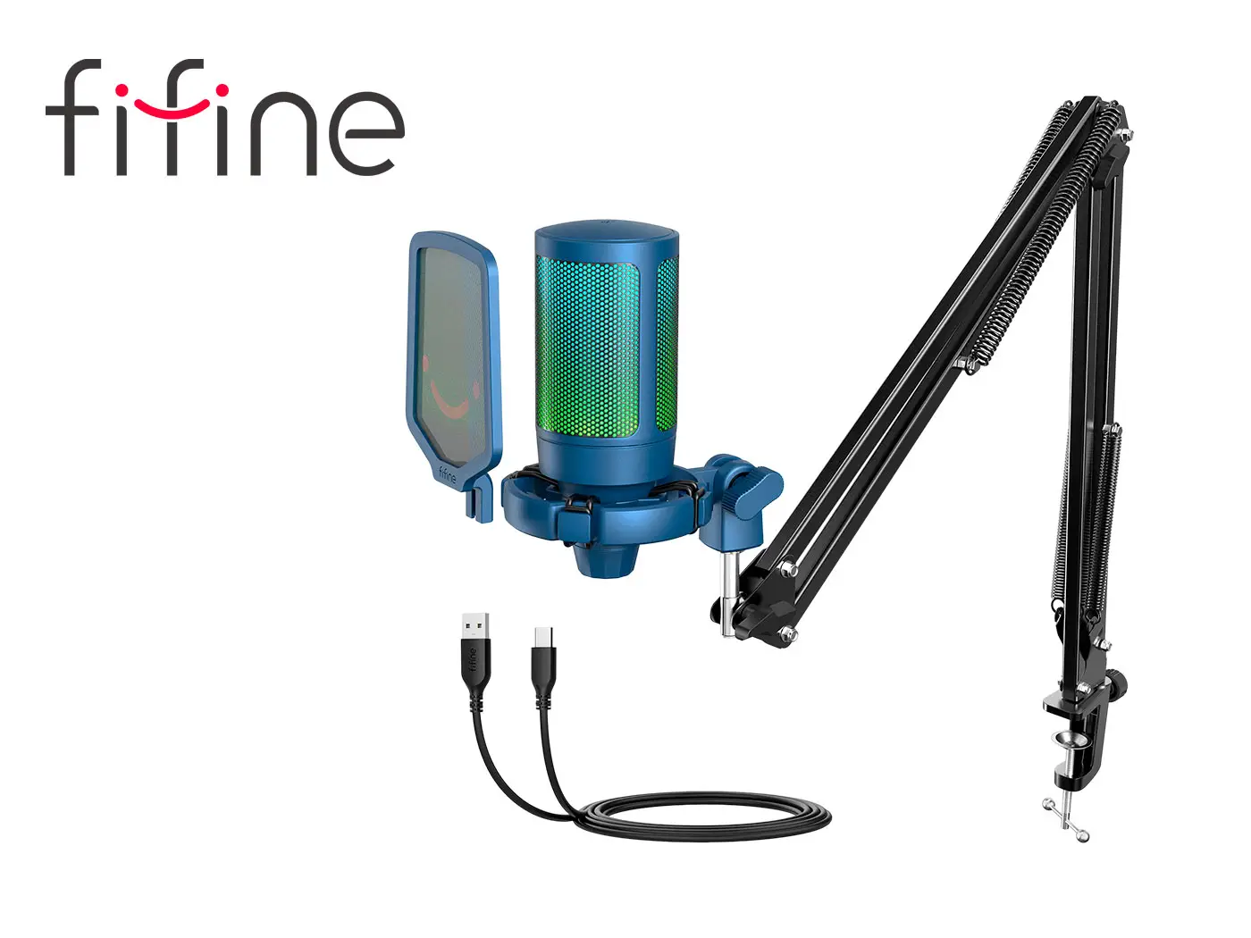 Micrófono Fifine A6T BLUE Soporte de brazo