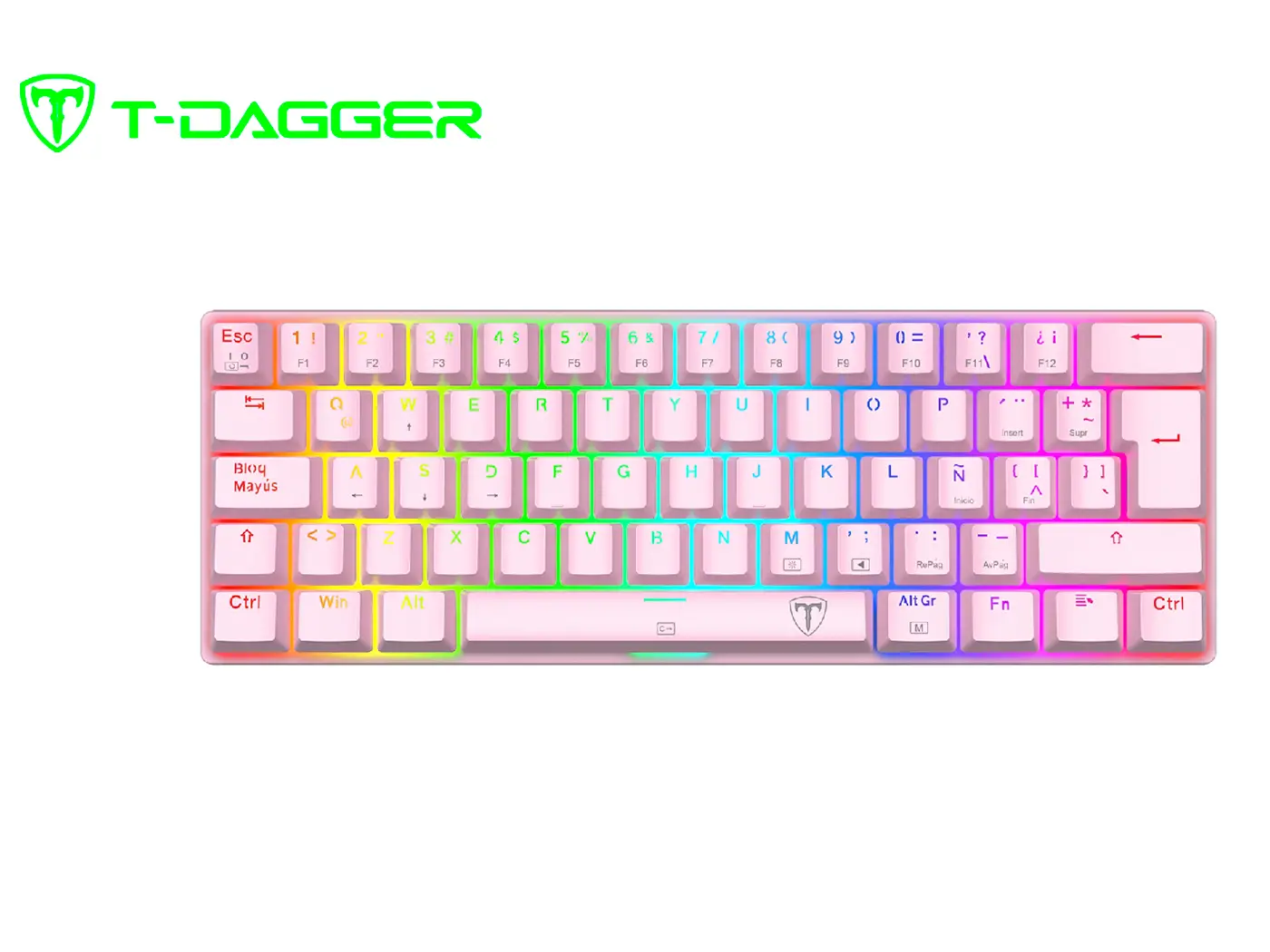 Teclado Mecánico Gamer T-Dagger ARENA PINK RGB T-TGK321P-RGB-SP Red Switch