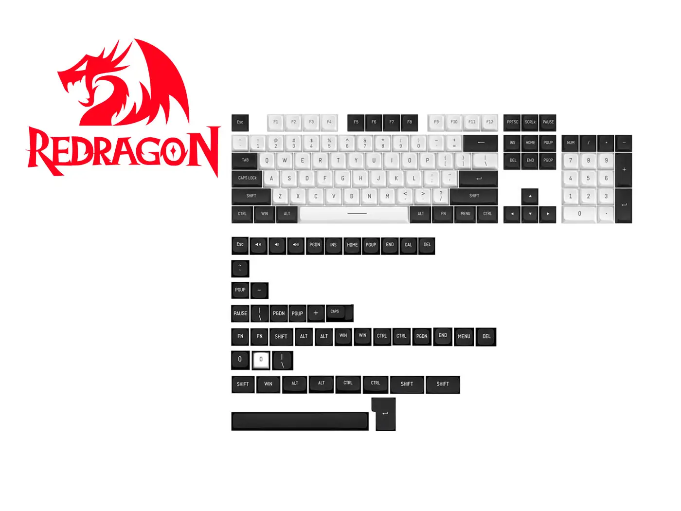 Keycaps Redragon CSA PBT 150 units multi layout