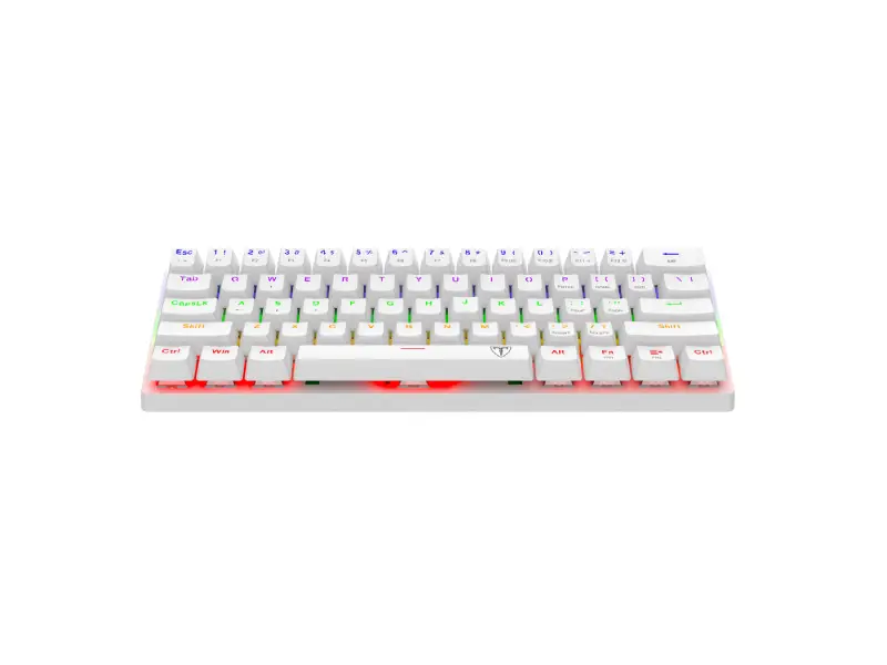 Teclado Mecánico Gamer T-Dagger BORA WHITE Rainbow T-TGK313W-RD-SP Red Switch - Imagen 2