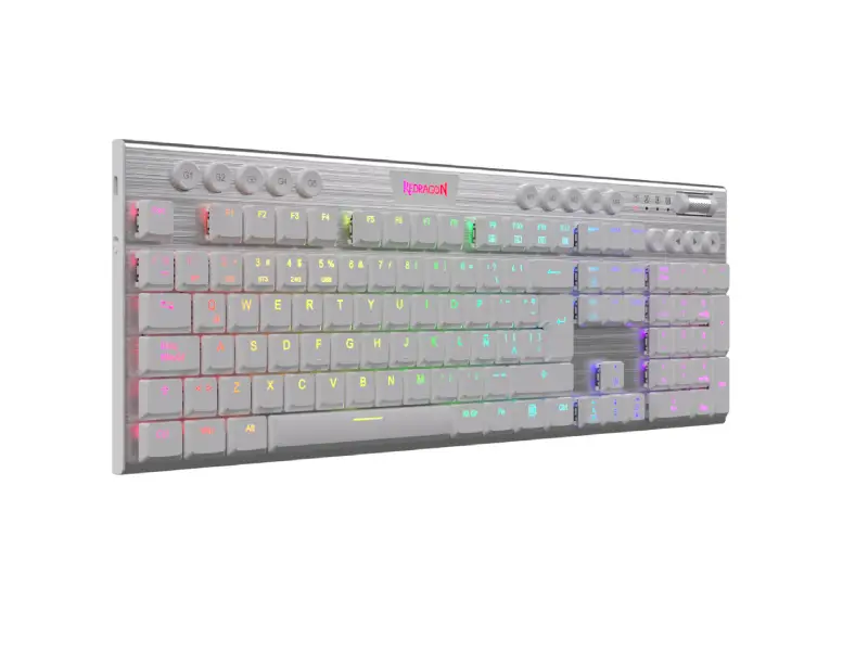 Teclado Mecánico Redragon HORUS FS K619W-RGB-SP WHITE Cableado - Imagen 3