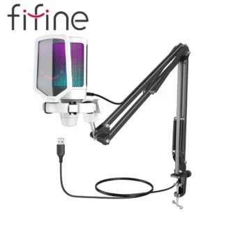 Micrófono Fifine A6T WHITE Soporte de brazo